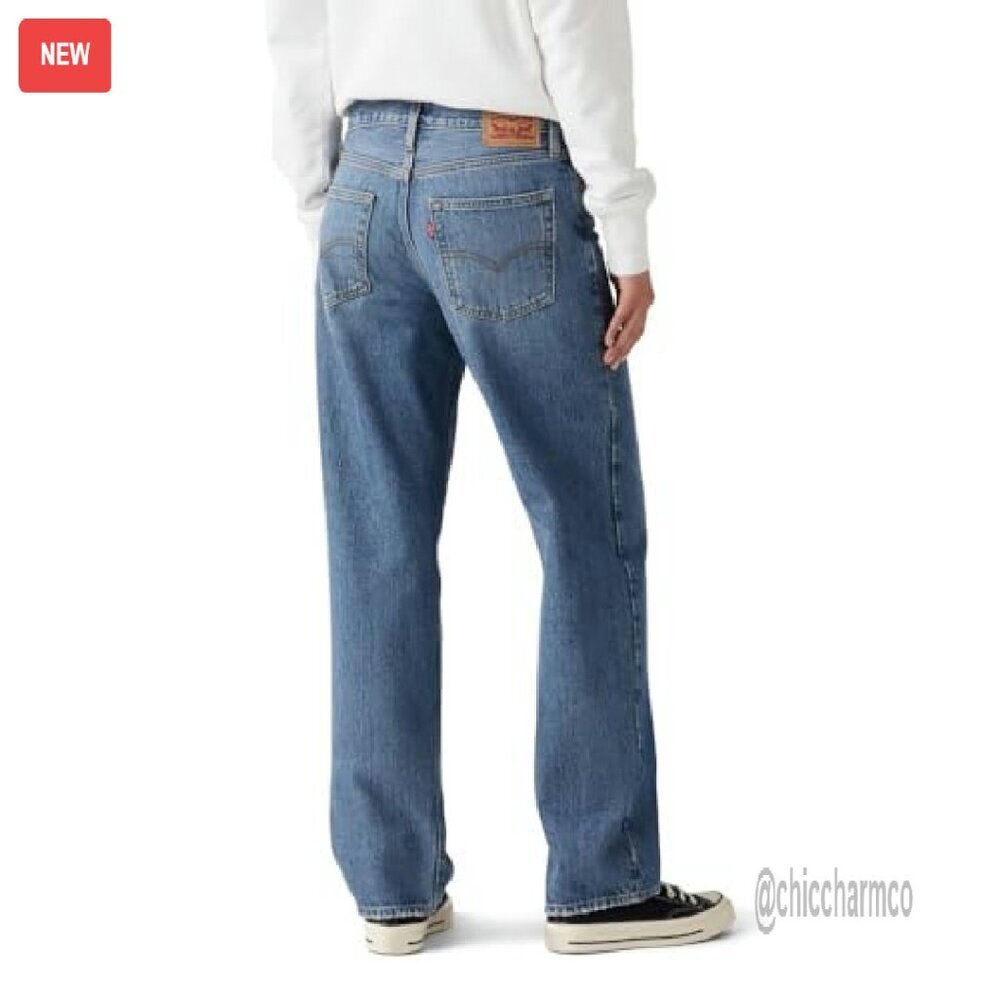 Women's Baggy Jeans 31" Inseam Mid Rise Straight Leg Denim - Picture 4 of 6